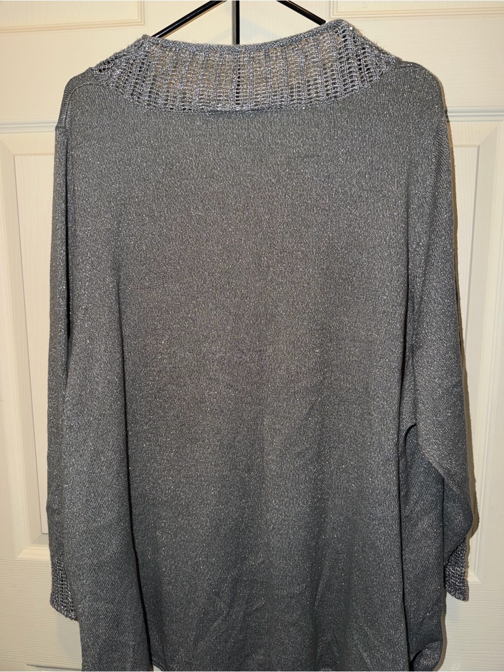 Catherines Silver/grey shimmery V-Neck Sweater - Picture 6 of 6